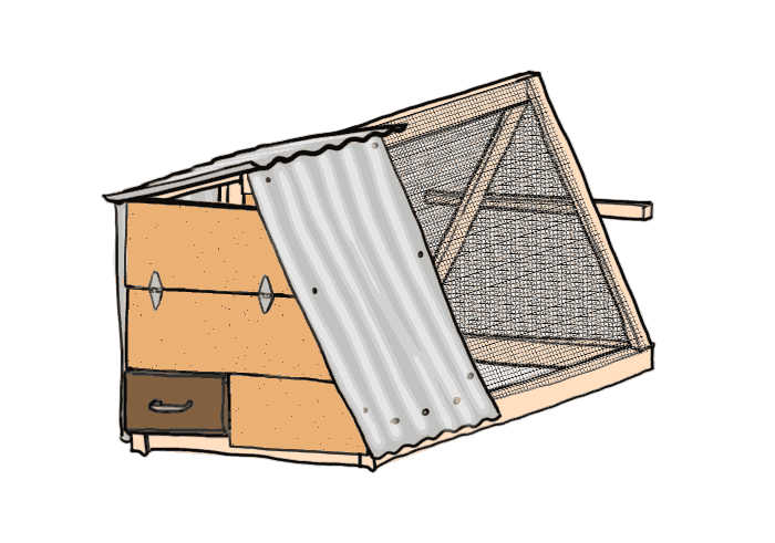 chicken tractor egg drawer