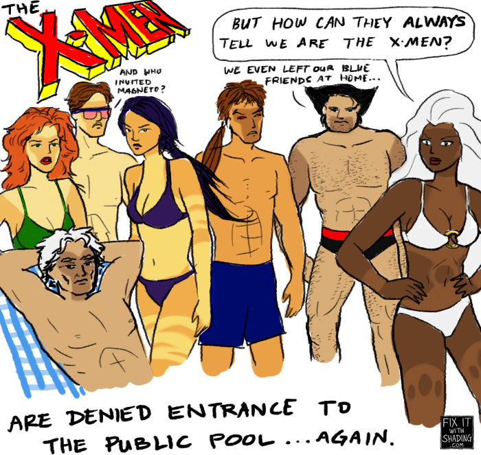 the x-men are denied entrance to the public pool again