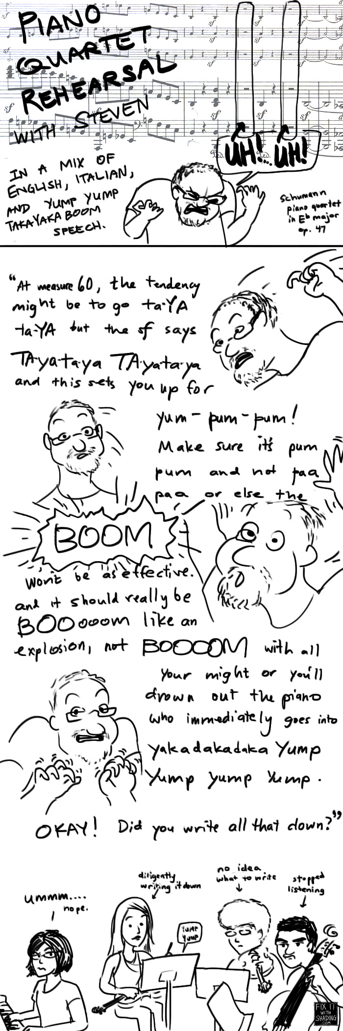 schumann piano quartet ensemble rehearsal with steven houser