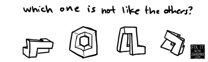 Mental rotation exercise puzzle with Beijing's CCTV tower