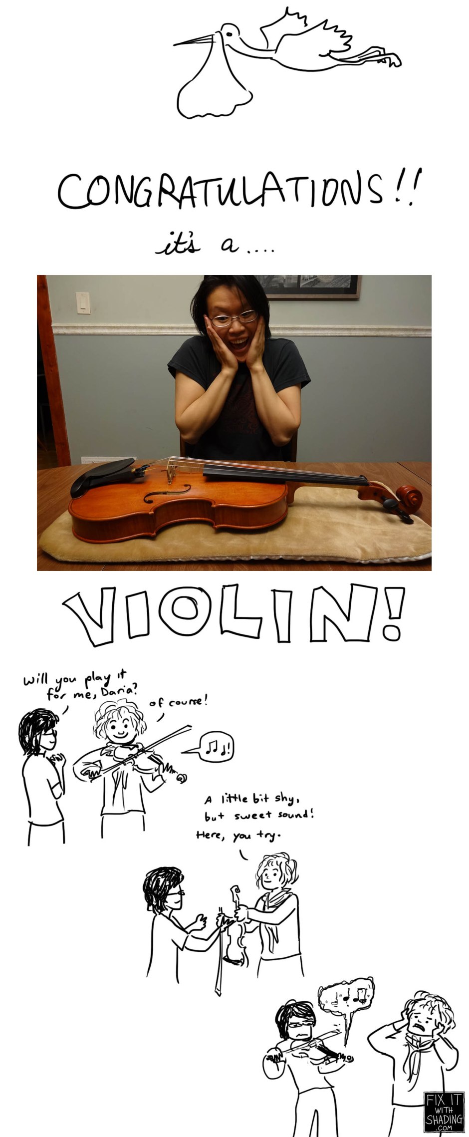congratulations, it's a violin! 